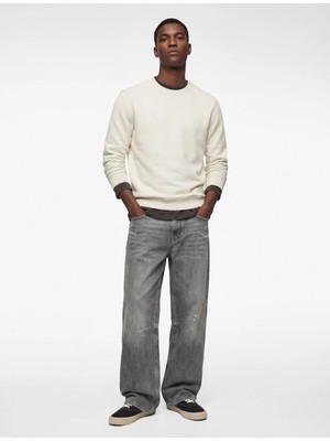 Koton Regular Fit Uzun Kollu Şardonlu Basic Bisiklet Yaka Sweatshirt