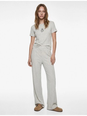 Koton Slim Fit Kısa Kollu Bisiklet Yaka 2'li Triko Pijama Takımı