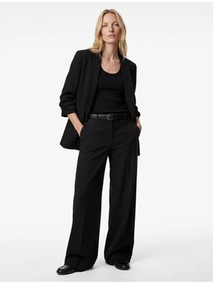 Koton Şal Yaka 3/4 Kollu Uzun Blazer Ceket