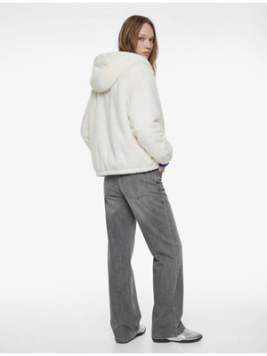 Koton Kapüşonlu Fermuarlı Suni Kürk Ceket