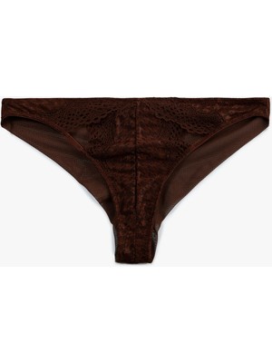 Koton Viskon Karışımlı Dantel Detaylı Brazilian Külot