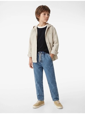 Koton Pamuklu Beli Bağcıklı Oversize Denim Jogger Pantolon