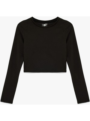 Koton Slim Fit Uzun Kollu Bisiklet Yaka Spor Tişört