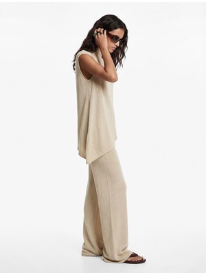 Koton Kolsuz Bol Kalıp Bisiklet Yaka Asimetrik Bluz