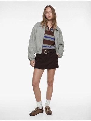 Koton Klasik Yaka Rahat Kalıp Uzun Kollu Fermuarlı Sweatshirt