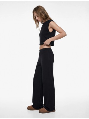 Koton Beli Lastikli Modal Karışımlı Bol Paça Pijama Altı