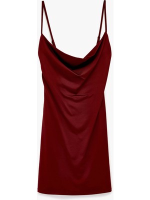 Koton Slim Fit Degaje Yaka Ince Askılı Mini Elbise