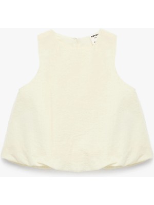 Koton Pamuklu Bisiklet Yaka Kolsuz Bluz