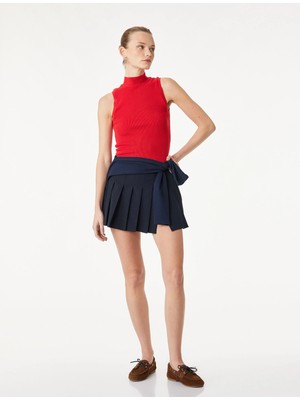 Koton Viskon Karışımlı Kalın Piliseli Mini Etek