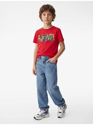 Koton Kısa Kollu Bisiklet Yaka Lisanslı Marvel Baskılı Pamuklu Tişört