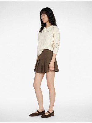 Koton Bebe Yaka Uzun Kollu Inci Detaylı Triko Kazak