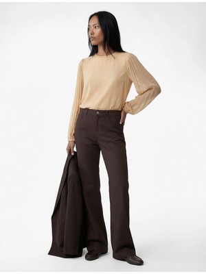 Koton Uzun Kollu Bisiklet Yaka Pileli Bluz