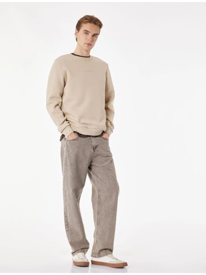 Koton Regular Fit Uzun Kollu Basic Şardonlu Bisiklet Yaka Sweatshirt
