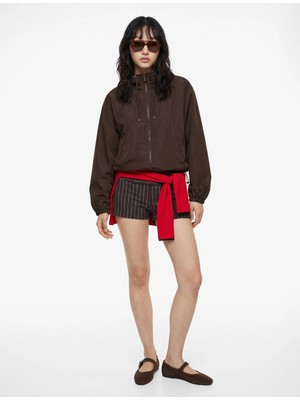 Koton Kapüşonlu Uzun Kollu Cep Detaylı Rahat Kalıp Fermuarlı Ceket