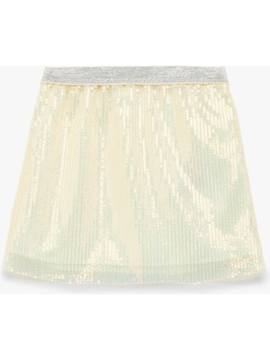 Koton Beli Lastikli Pullu Payetli Etek