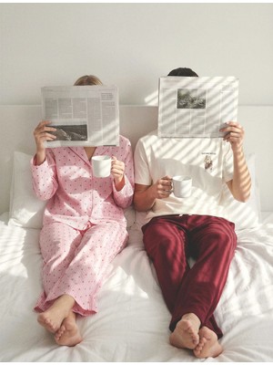 Koton Uzun Kollu Düğmeli Gömlek Yaka Pijama Üstü