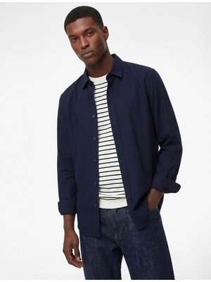 Koton Regular Fit Pamuklu Klasik Yaka Uzun Kollu Gömlek