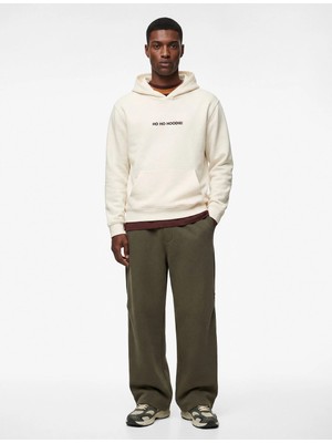 Koton Uzun Kollu Kanguru Cepli Şardonlu Yılbaşı Temalı Nakışlı Kapşonlu Sweatshirt