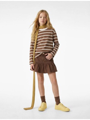 Koton Pamuklu A Kesim Cepli Fırfırlı Mini Etek