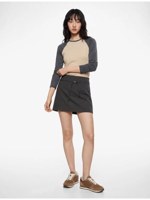 Koton Viskon Kemer Detaylı Mini Şort Etek