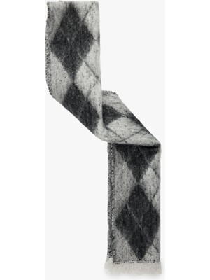 Koton Yumuşak Dokulu Baklava Desenli Püsküllü Uzun Atkı