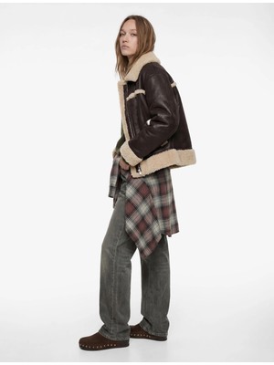 Koton Klasik Yaka Fermuar Detaylı Suni Deri Biker Ceket