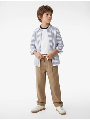 Koton Pamuklu Düğmeli Uzun Kollu Klasik Yaka Çizgili Gömlek