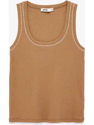 Koton Pamuklu Kaşkorse U Yaka Dikiş Detaylı Atlet