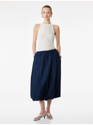 Koton Pamuklu Poplin Midi Boy Balon Etek