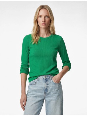 Koton Pamuklu Slim Fit Kaşkorse Uzun Kollu Bisiklet Yaka Tişört