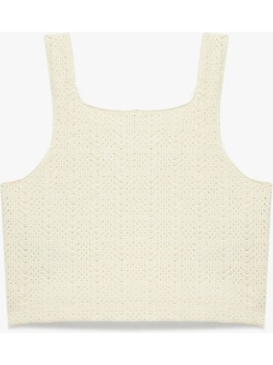 Koton Pamuklu U Yaka Askılı Kroşe Crop Atlet