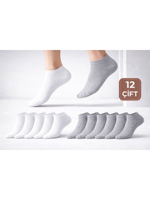Qulat Kadın Basic Patik Çorap 12 Çift – Yumuşak Dokulu Günlük Kullanım