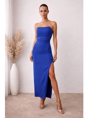 Rora Vücuda Oturan Dokuma Uzun Şık Gece Elbisesi