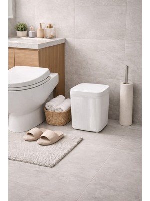 Decorev Banyo Kovası  5 Lt Kare Click Kapaklı Beyaz