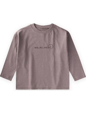 Cigit Sloganlı Uzun Kollu T-Shirt 2-10 Yaş Bakır
