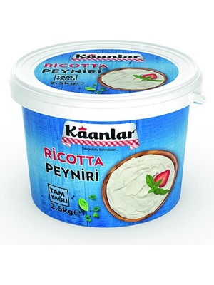Kaanlar 2,5 Kg Ricotta Peynir Yarım Yağlı Sürülebilir Tatlı İçin Uygun Ricotta Peynir