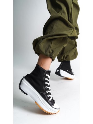 DMR Elegance Roma Bağcıklı Ortopedik Taban Kadın Sneaker Spor Ayakkabı  Tbt - Siyah