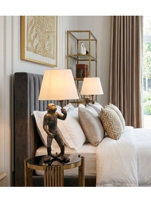 Mirsa Global Dekoratif Maymun Figürlü Abajur  Biblo