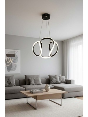 TERRA lighting Minimal Kiev Power LED Avize, Mutfak Salon Hol Sarkıt LED Avize, 3 Renk Yanabilen Power LED Avize, Modern Avize