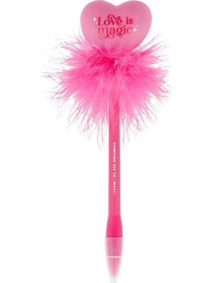 Leaf Shop - Açık Kalpli Tükenmez Kalem, Love Is Magic, Pembe Mürekkep, Çocuklar ve Yetişkinler Için LED Kalem, Uç 0,7 Mm, Kalp
