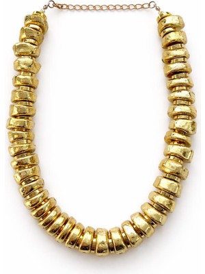 Dokulu Gold Modern Kolye