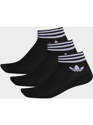 adidas Trefoil Siyah Bilek Çorap 3'lü Paket Erkekler İçin Rahat Kullanım
