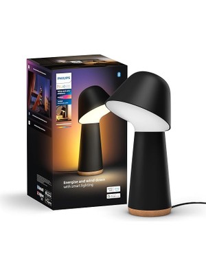 Leaf Shop Hue Twilight Beyaz ve Renkli Ambiyans Masa Lambası, Siyah