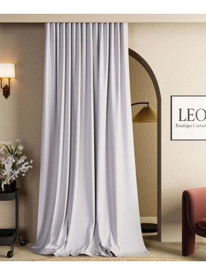 Leo Boutique Curtain Düz Pilesiz Blackout Karartma Fon Perde %100 Işık Geçirmez Fon Perde Tek Parça
