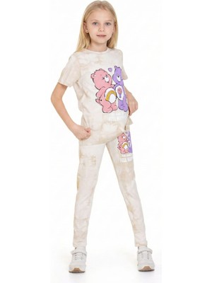 Modanino Kız Çocuk Ayıcık Baskılı Batik Desenli Alt-Üst Takım 3-10 Yaş 12546