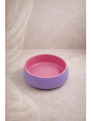 Atiye Studio El Yapımı Taş Tozu Yuvarlak Dekoratif Kase – Ev Dekoru Mumluk & Köpek Mama Kabı Çok Amaçlı Obje