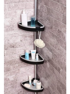 Leaf Shop Venta 3lü Köşe Rafı Aynasız-Siyah M-N38-06