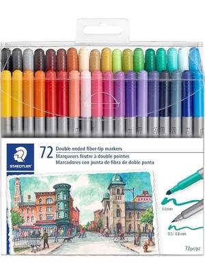 Leaf Shop Çift Uçlu Keçeli Kalem 3.0 - 0.8mm 72'li