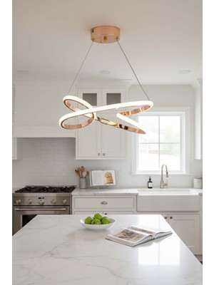 TERRA lighting Modern Palermo Power Led Avize, 3 Renk Yanabilen Lüks Led Avize, Mutfak Salon Hol Oda Sarkıt Led Avize