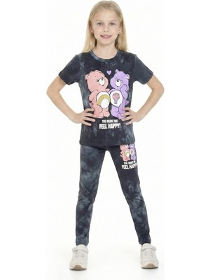 Modanino Kız Çocuk Ayıcık Baskılı Batik Desenli Alt-Üst Takım 3-10 Yaş 12546